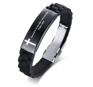 Bible Verse Bracelet <br> The Lord Is On My Side I Will Not Fear (Silicone)