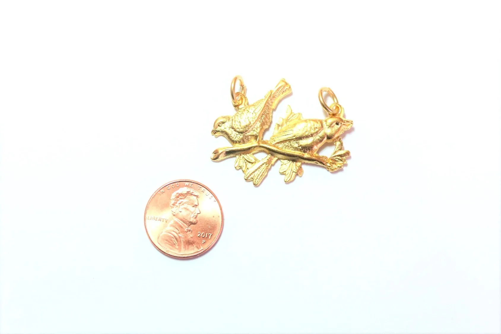 Bird Charm, Bird Pendant, Charm Hanger, Silver Hanger, Gold Pendant, Gold Charm, Charm Bracelet, Britannium,  Nature Charm, Sparrow