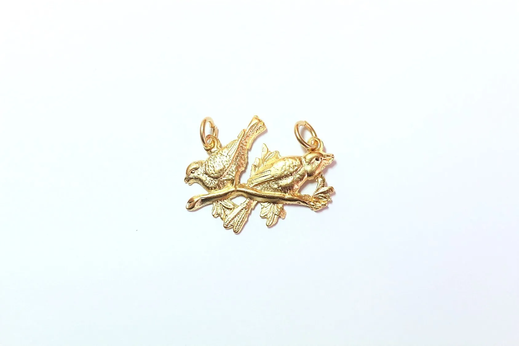Bird Charm, Bird Pendant, Charm Hanger, Silver Hanger, Gold Pendant, Gold Charm, Charm Bracelet, Britannium,  Nature Charm, Sparrow