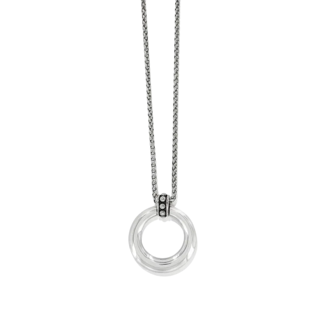 Brighton Women's Pretty Tough Stud Large Circle Silver Necklace