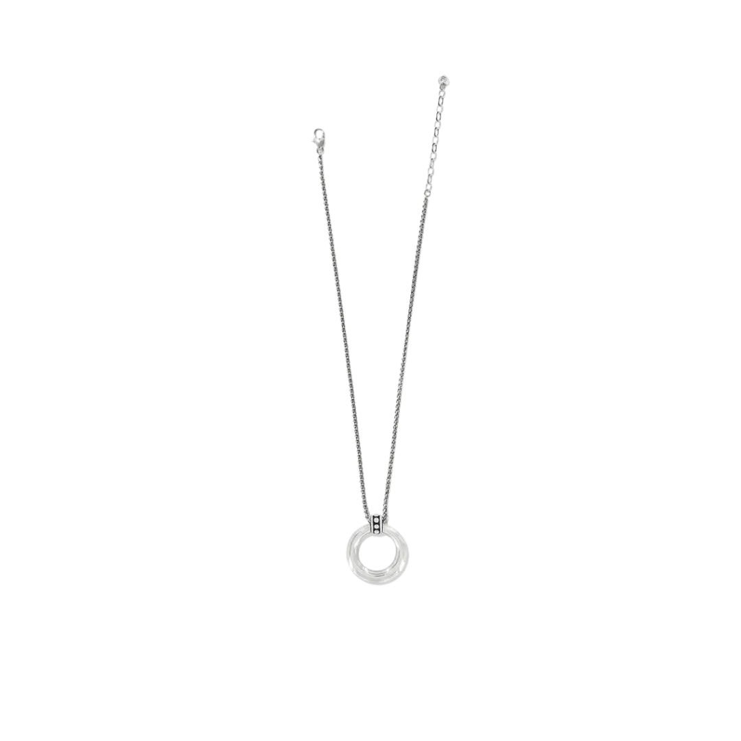 Brighton Women's Pretty Tough Stud Large Circle Silver Necklace