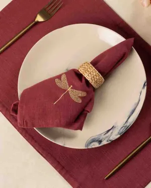 Burgundy Dragonfly Dining Gift Set
