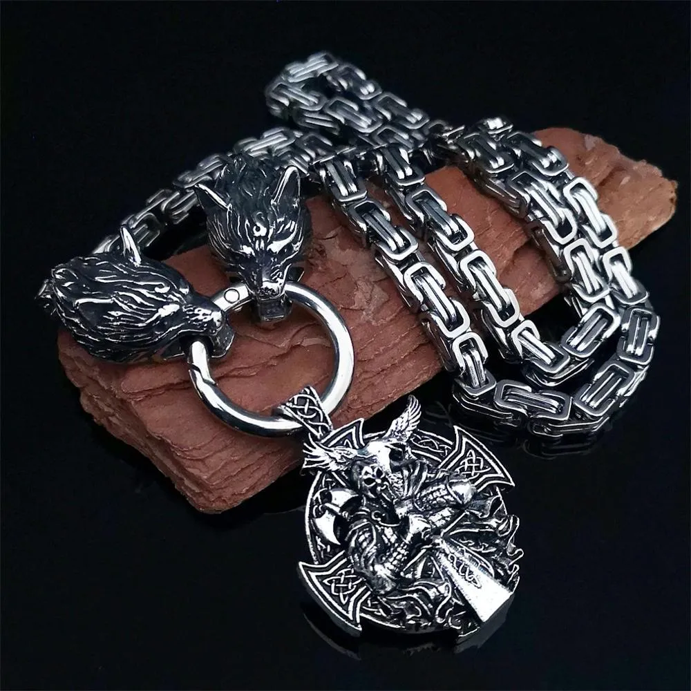 CAGEDFINCH  Men's Stainless Steel Nordic Talisman Pendant Necklaces - Several Designs