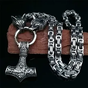 CAGEDFINCH  Men's Stainless Steel Nordic Talisman Pendant Necklaces - Several Designs