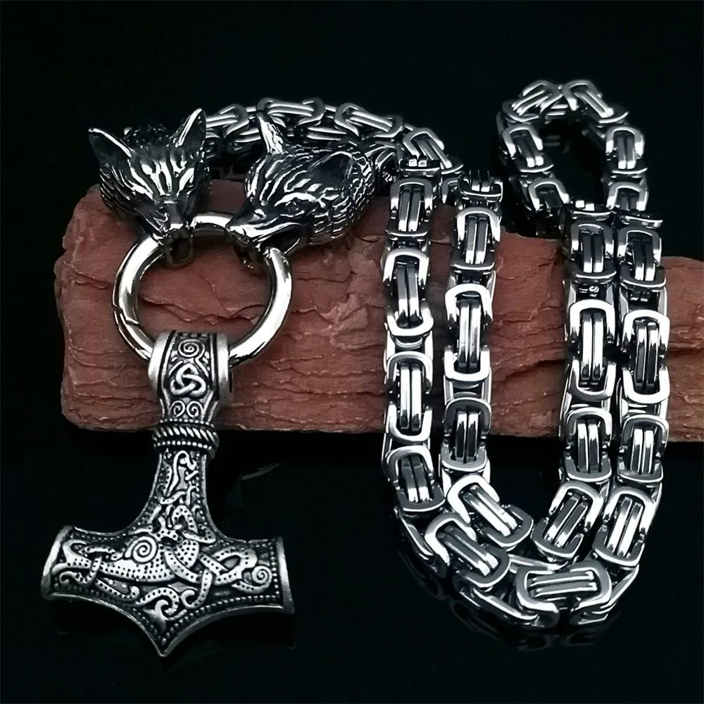CAGEDFINCH  Men's Stainless Steel Nordic Talisman Pendant Necklaces - Several Designs
