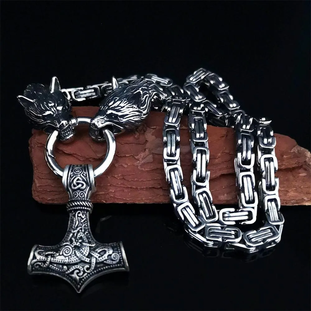 CAGEDFINCH  Men's Stainless Steel Nordic Talisman Pendant Necklaces - Several Designs