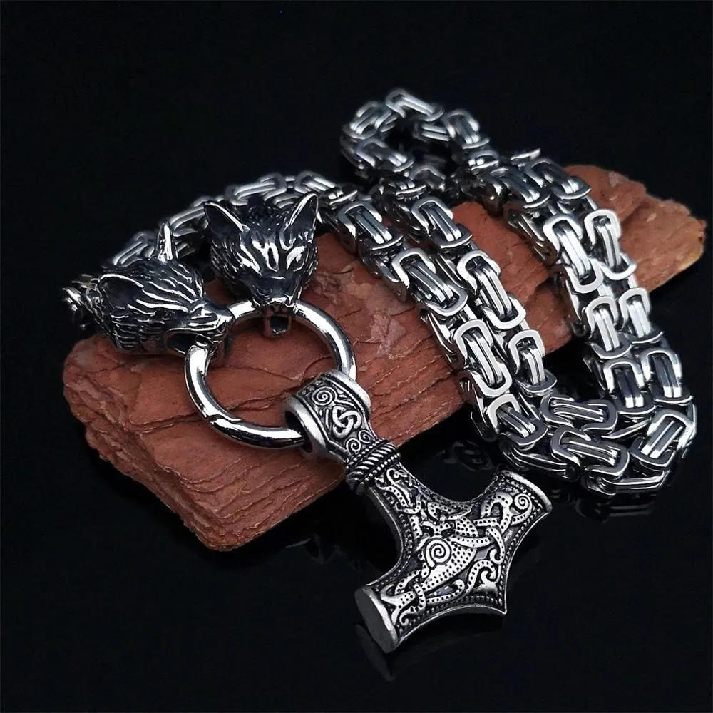 CAGEDFINCH  Men's Stainless Steel Nordic Talisman Pendant Necklaces - Several Designs