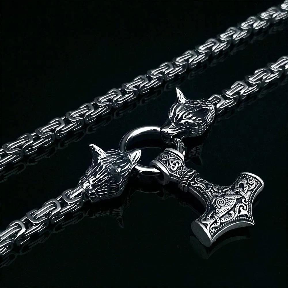 CAGEDFINCH  Men's Stainless Steel Nordic Talisman Pendant Necklaces - Several Designs