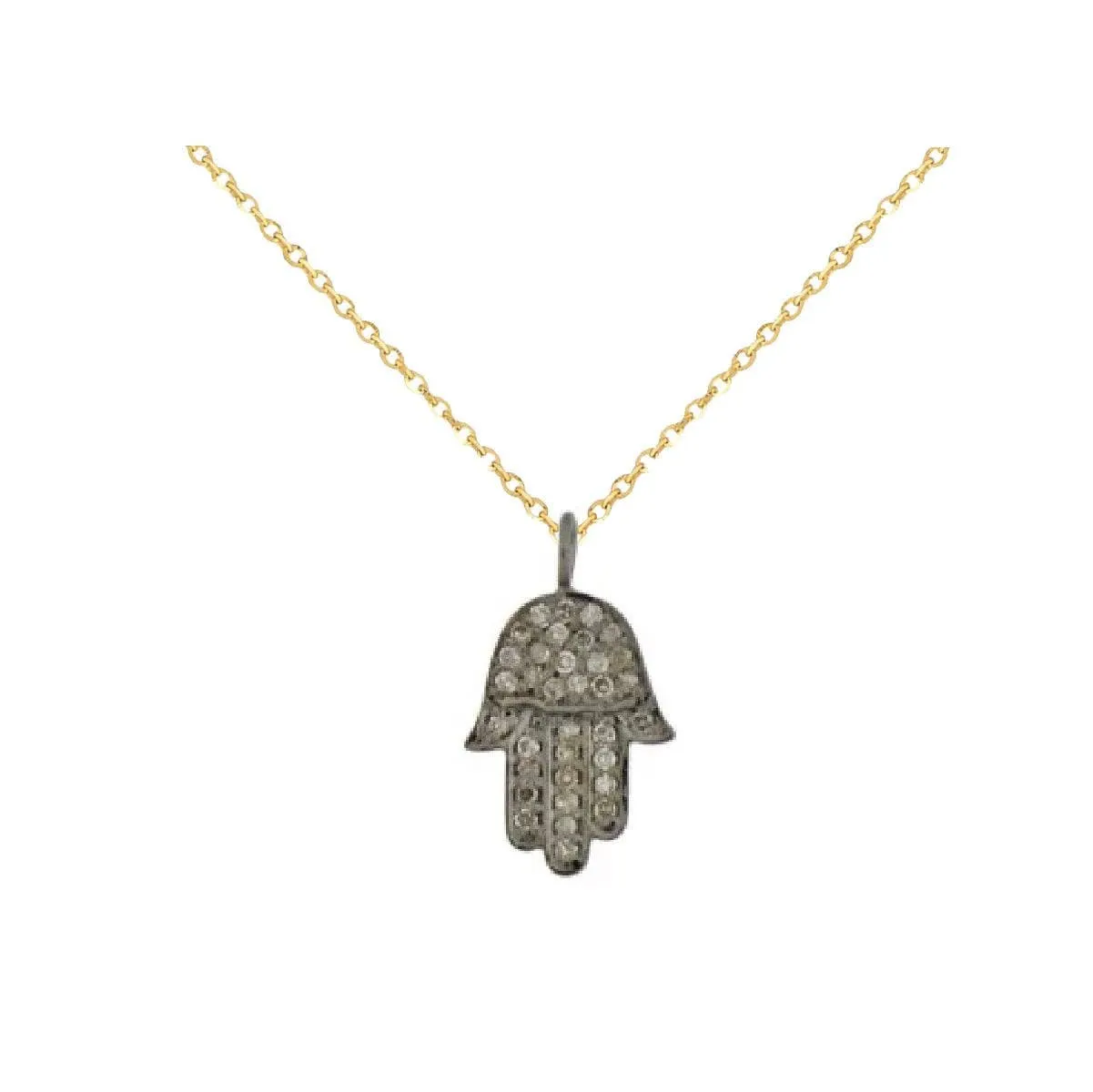 Champagne Diamond Hamsa Necklace