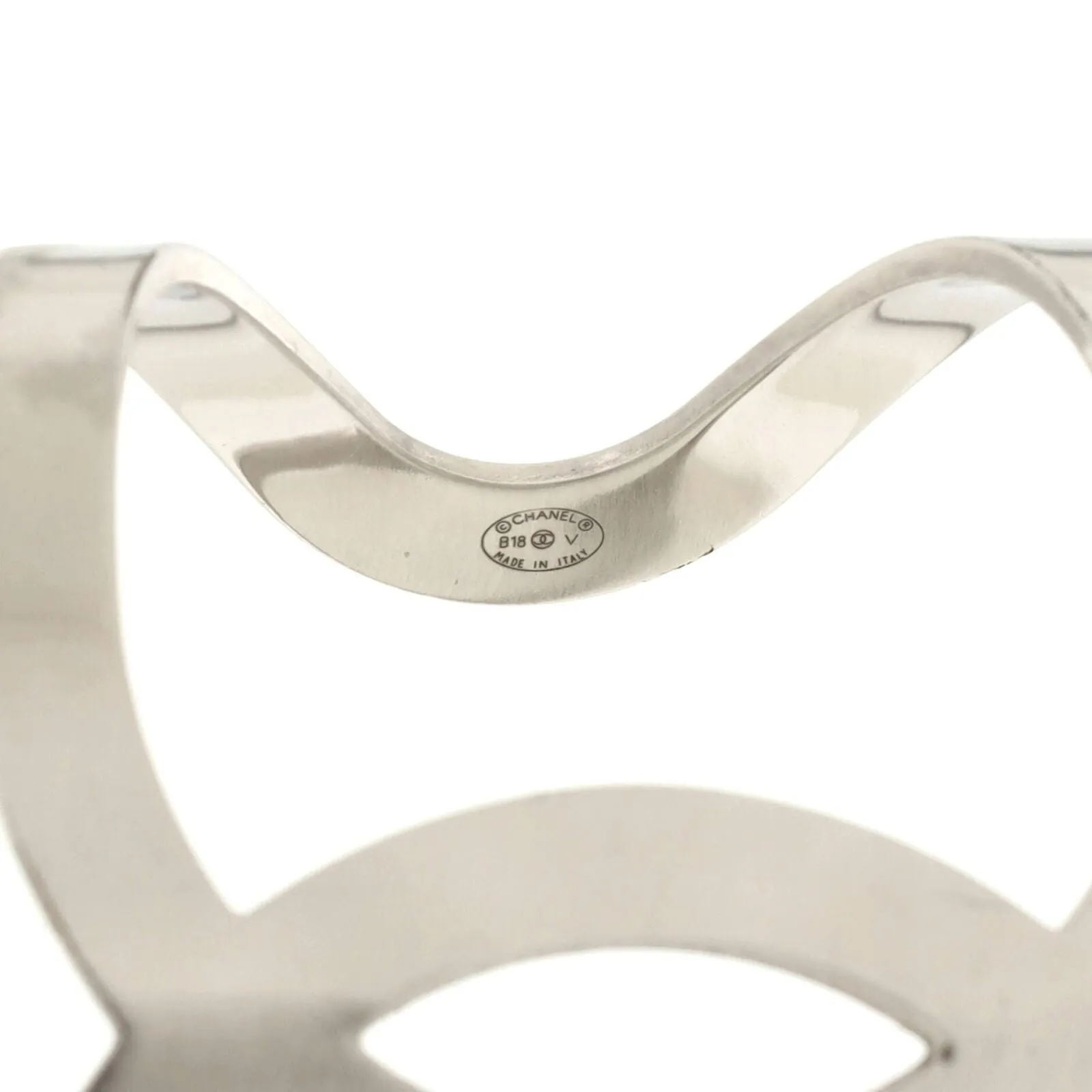 Chanel Cc Cut-Out Cuff Bracelet Metal