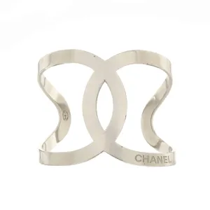 Chanel Cc Cut-Out Cuff Bracelet Metal