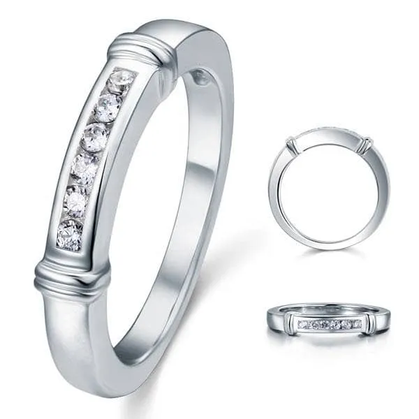 Channel Set Created Diamond Wedding Ring