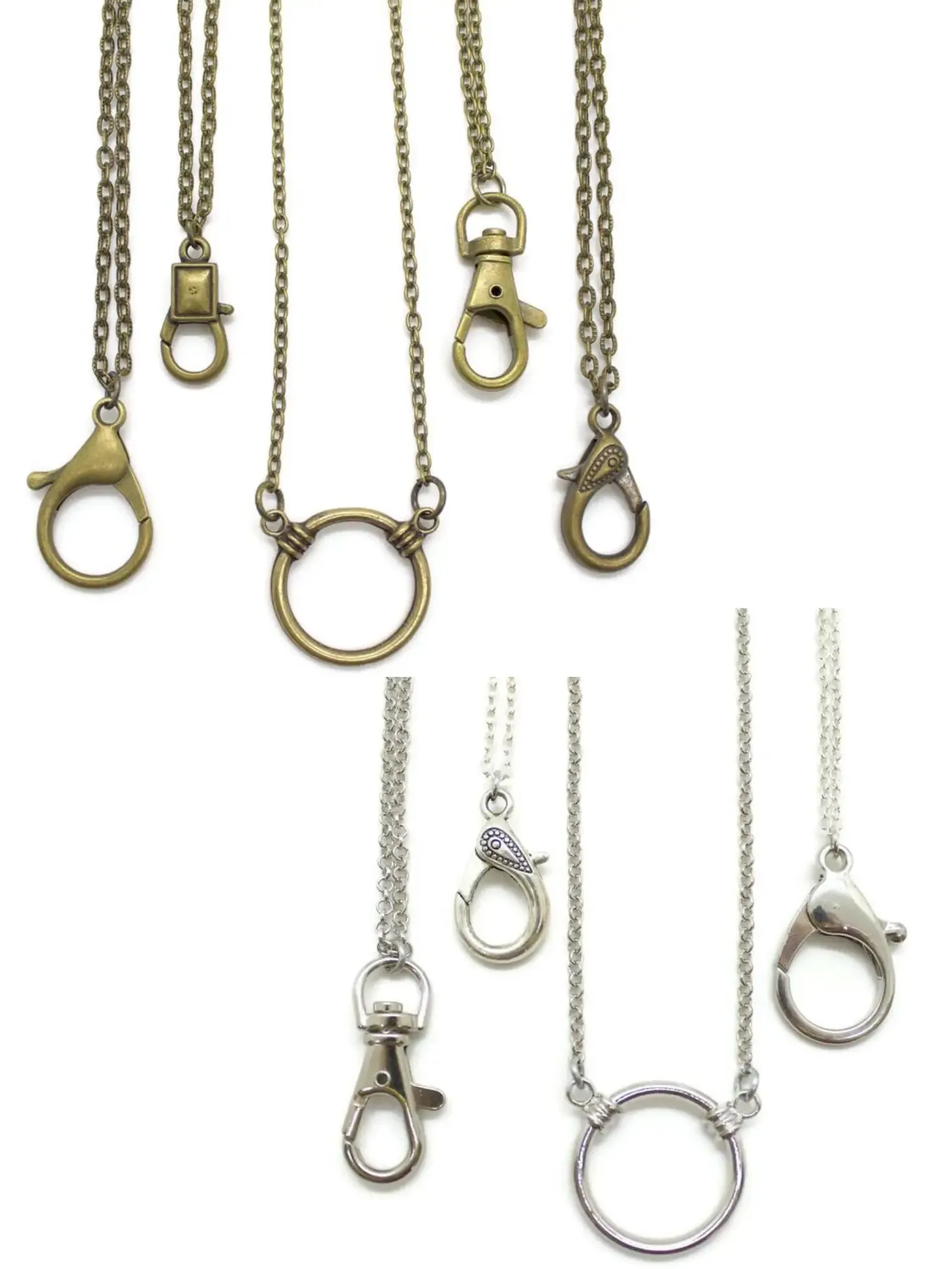 Charm Keeper Necklace Blank - Bronze and Silver