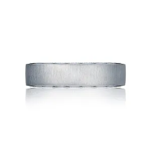 Classic 18K White Gold Satin Finish Wedding Band Ring