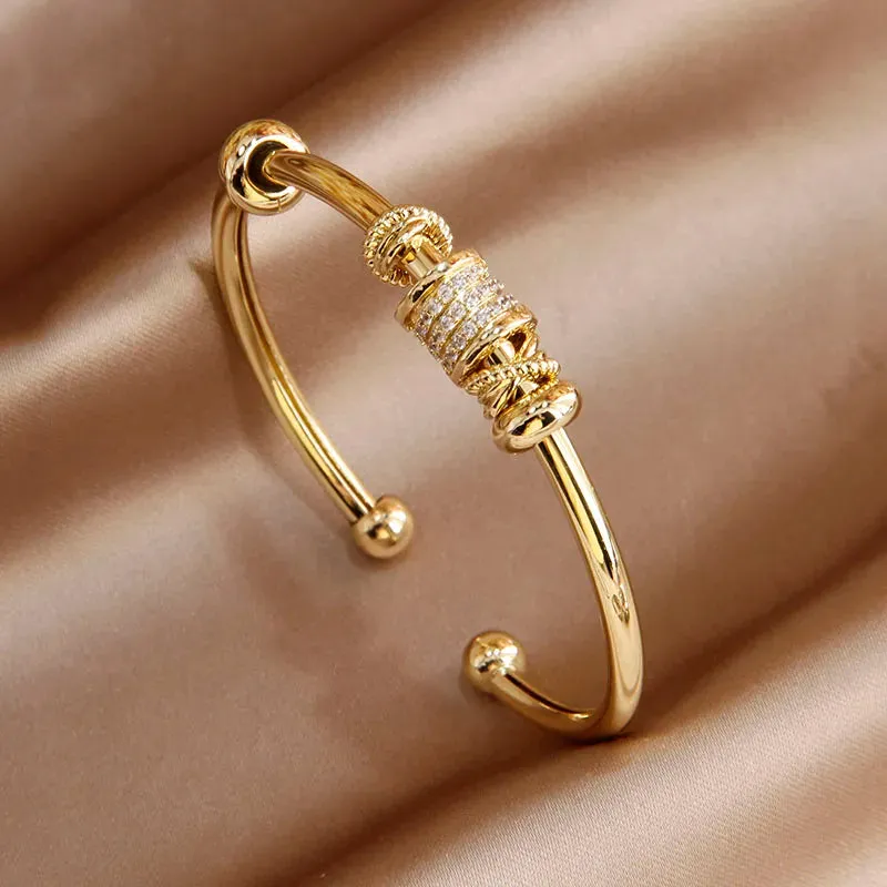 Classic Luxury Zirconia Cross Charm Bracelets For Women Elegant Bangle
