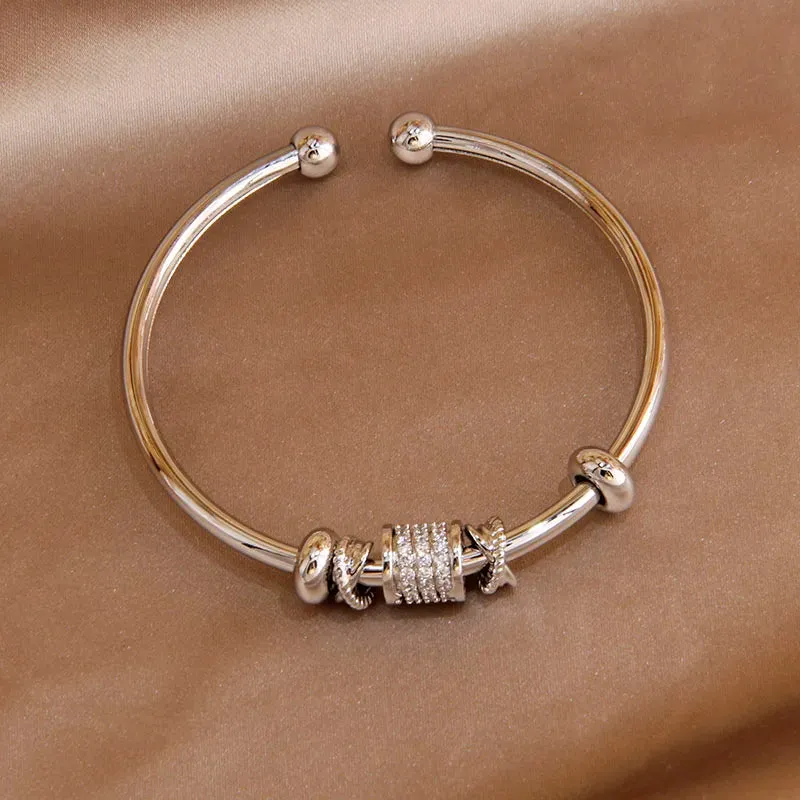 Classic Luxury Zirconia Cross Charm Bracelets For Women Elegant Bangle