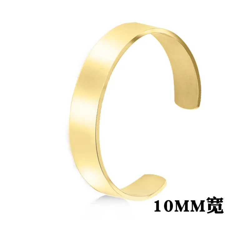 Classic Simple Men Open Adjustable Stainless Steel Bracelet
