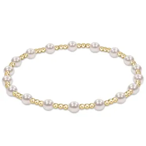Classic Sincerity Pattern 4mm Bead Bracelet, Pearl
