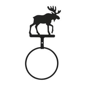 Creative Wrought Iron Towel Ring, Matte Black Finish, 5.5" W x 12" H, Made in USA