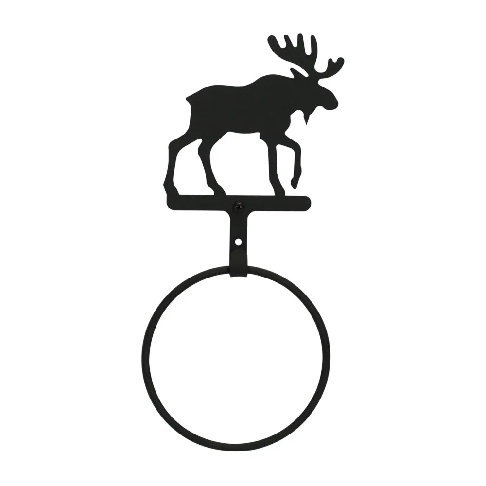 Creative Wrought Iron Towel Ring, Matte Black Finish, 5.5" W x 12" H, Made in USA