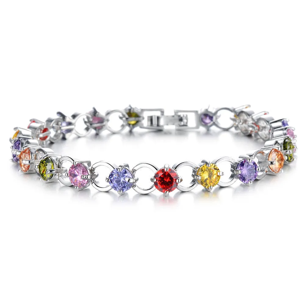 Crystal bracelets for women luxury AAA zirconia bracelet bangle fashion pulseiras created gemstone jewelry girls