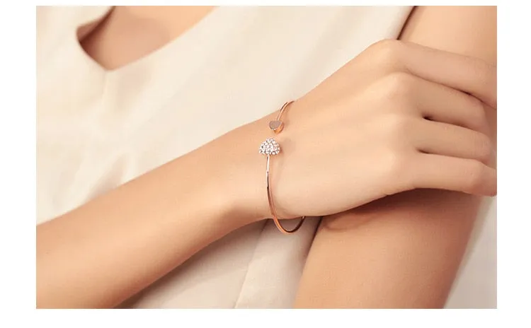 Crystal Double Heart Bow Bracelets