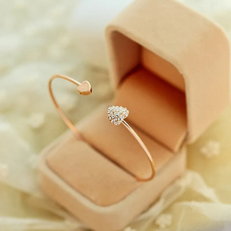 Crystal Double Heart Bow Bracelets