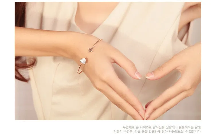Crystal Double Heart Bow Bracelets