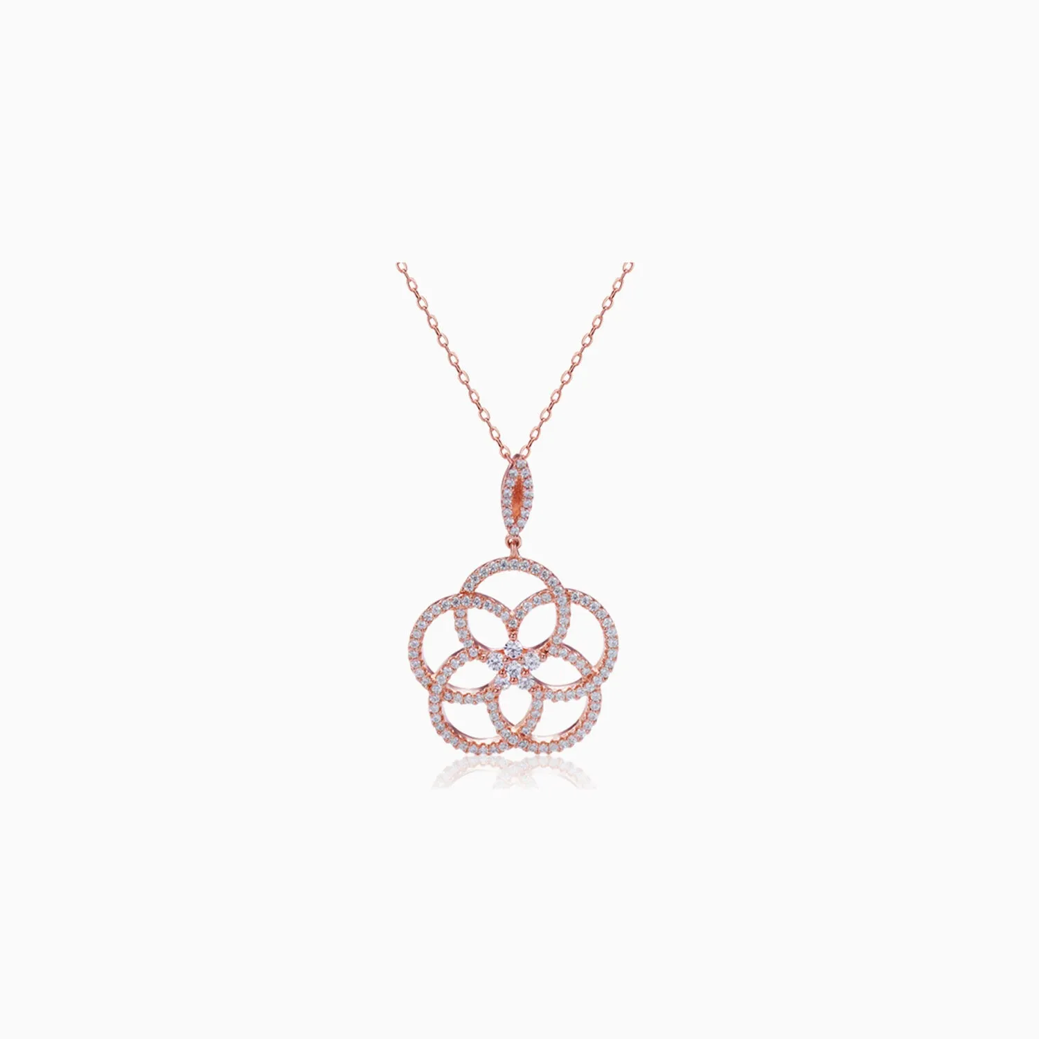 Cubic Zirconia Camellia Necklace