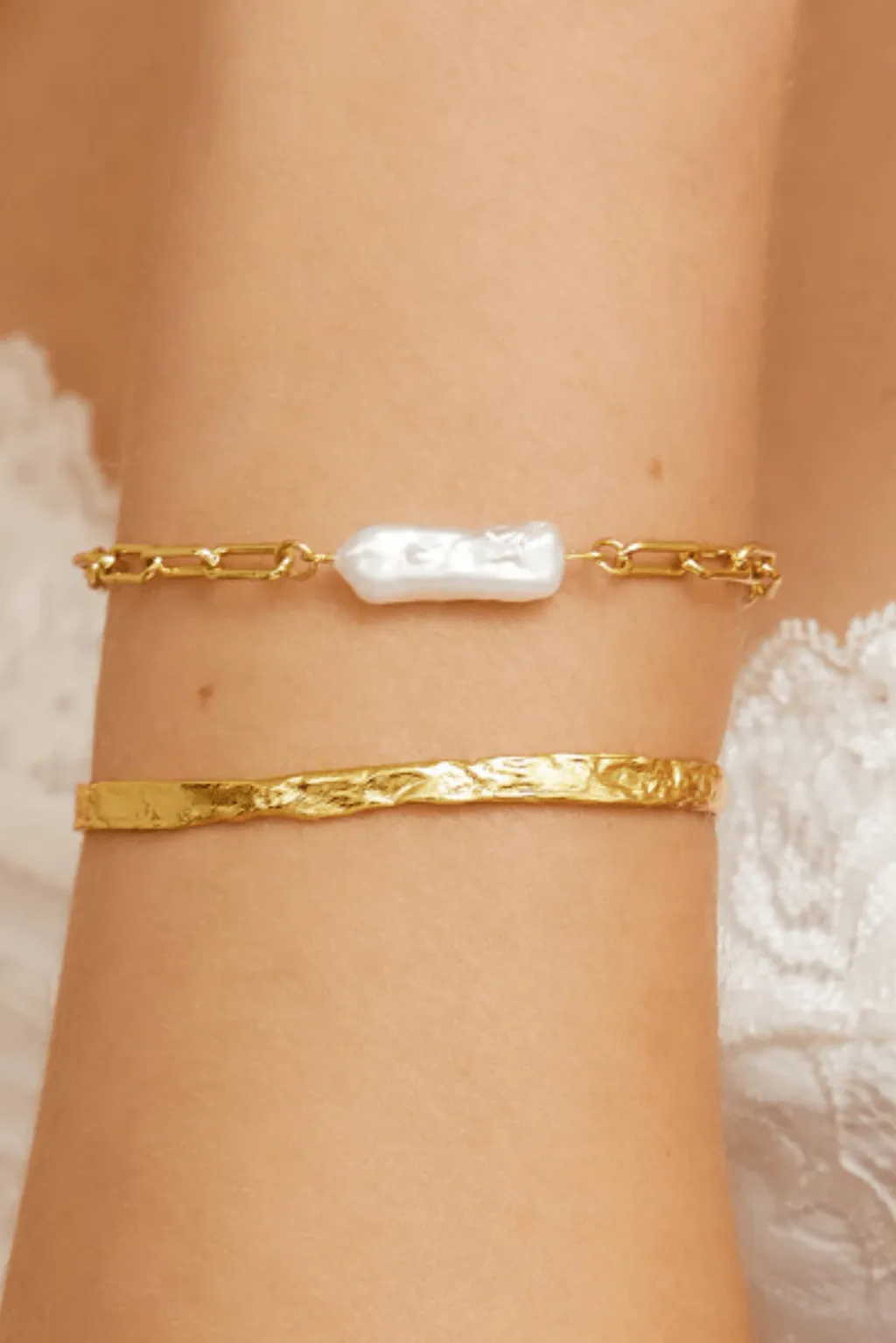 Danielle Gold and Pearl Bracelet
