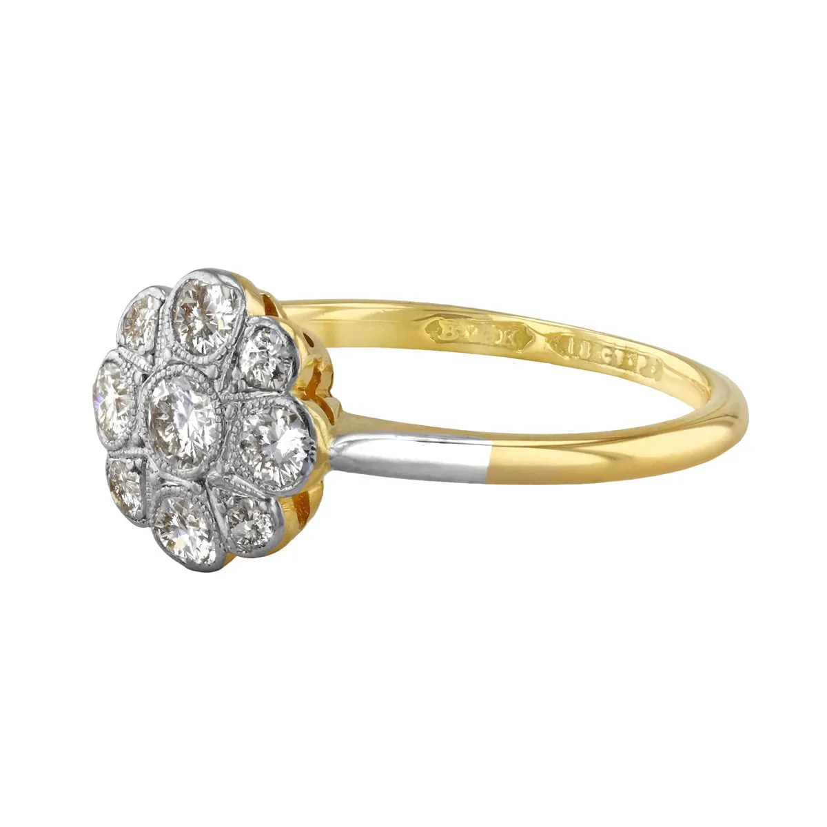 Diamond Cluster Ring | Pre-Loved | 18K Yellow Gold
