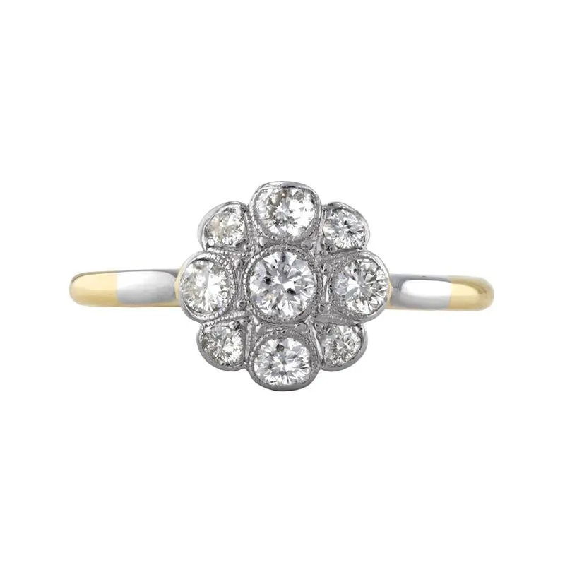 Diamond Cluster Ring | Pre-Loved | 18K Yellow Gold