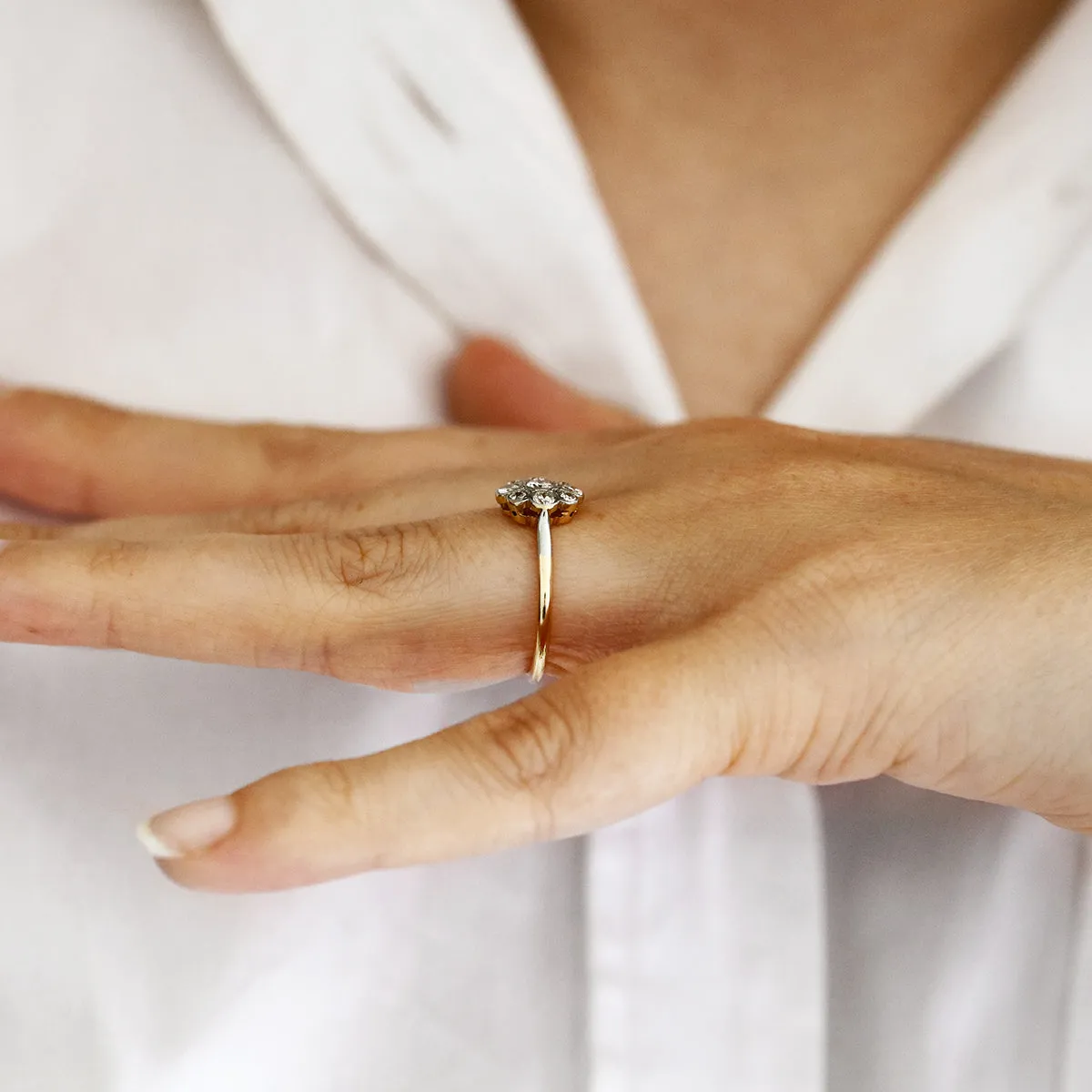 Diamond Cluster Ring | Pre-Loved | 18K Yellow Gold