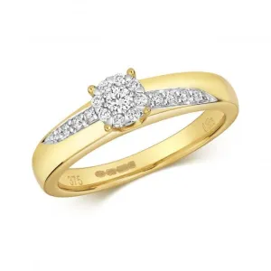 Diamond Jewellery 9K Yellow Gold Diamond Crossover Rings with 0.19CT RD392