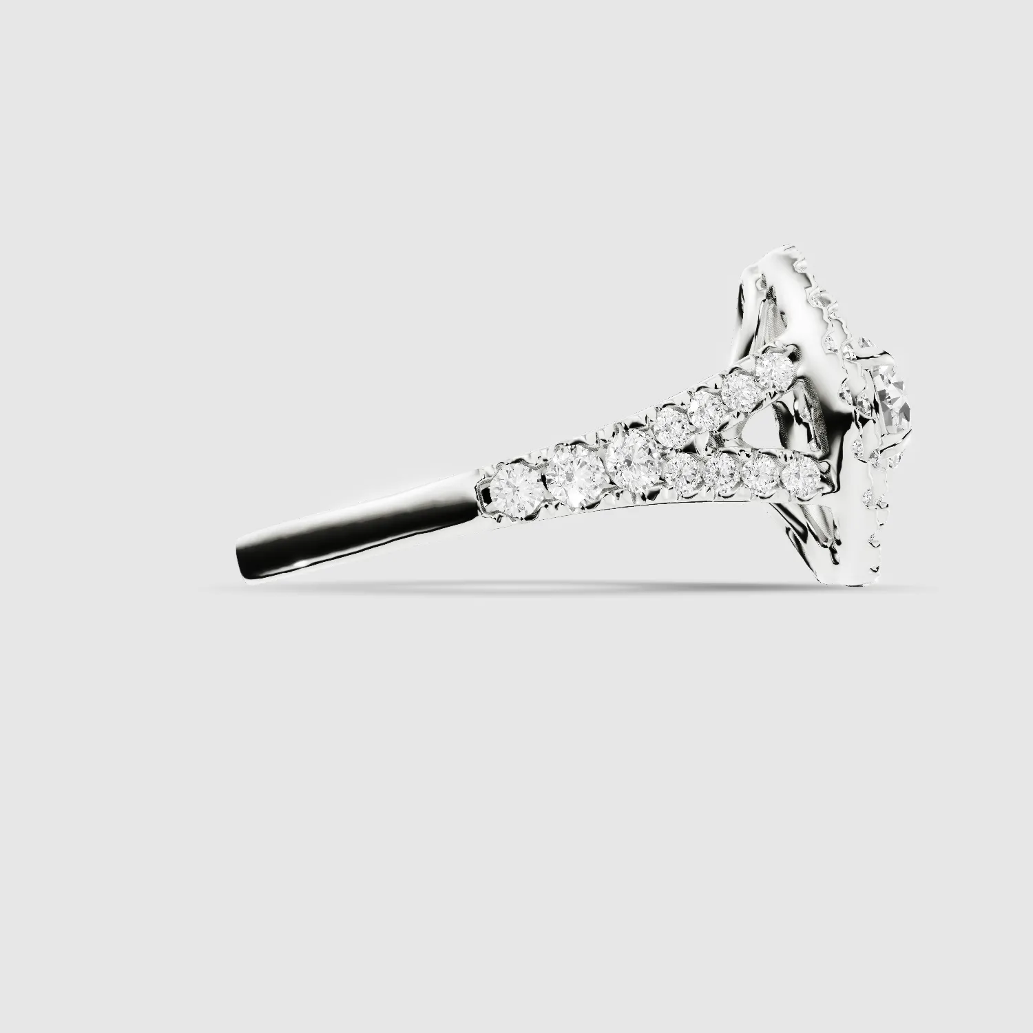 Double Halo Solitaire Ring -Round