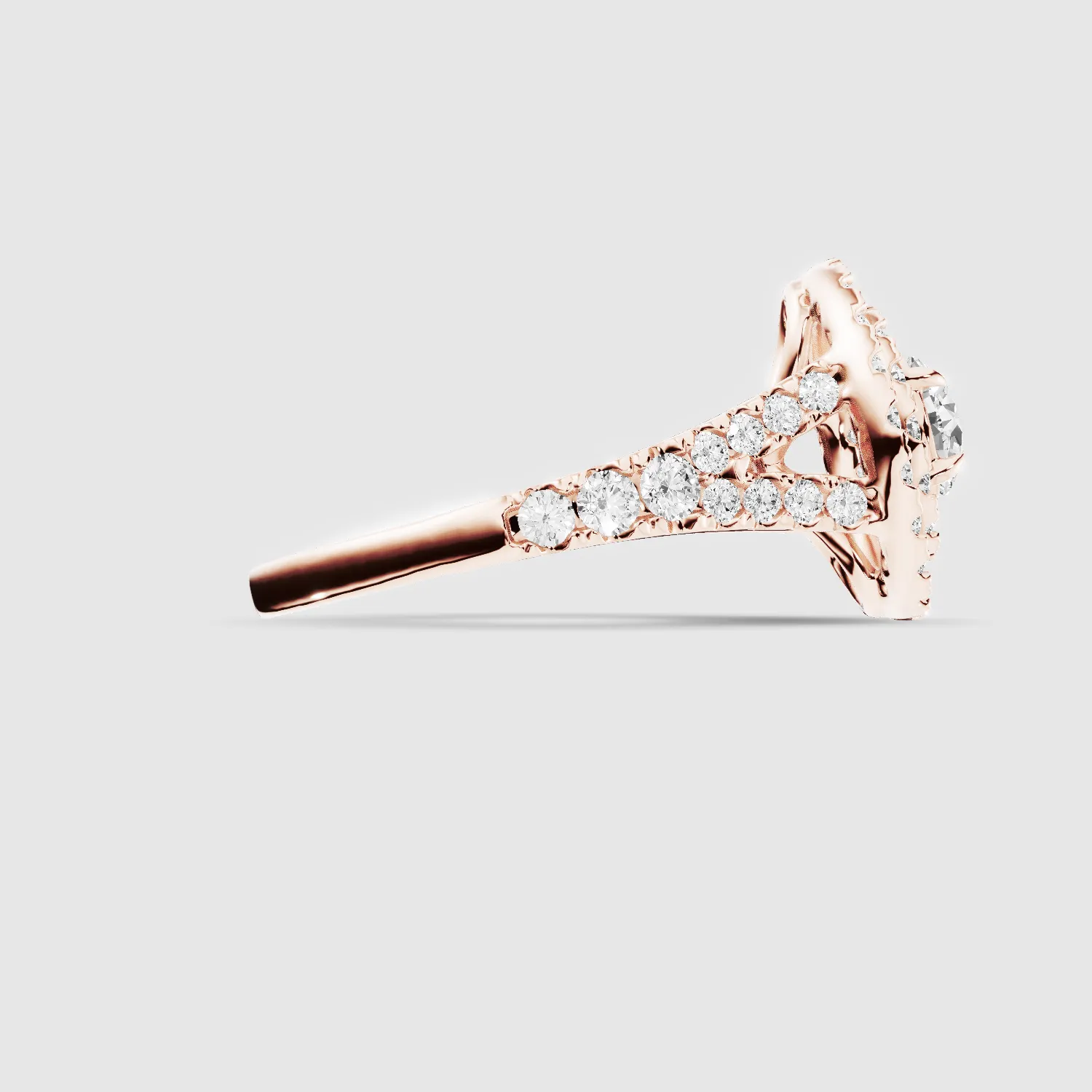 Double Halo Solitaire Ring -Round