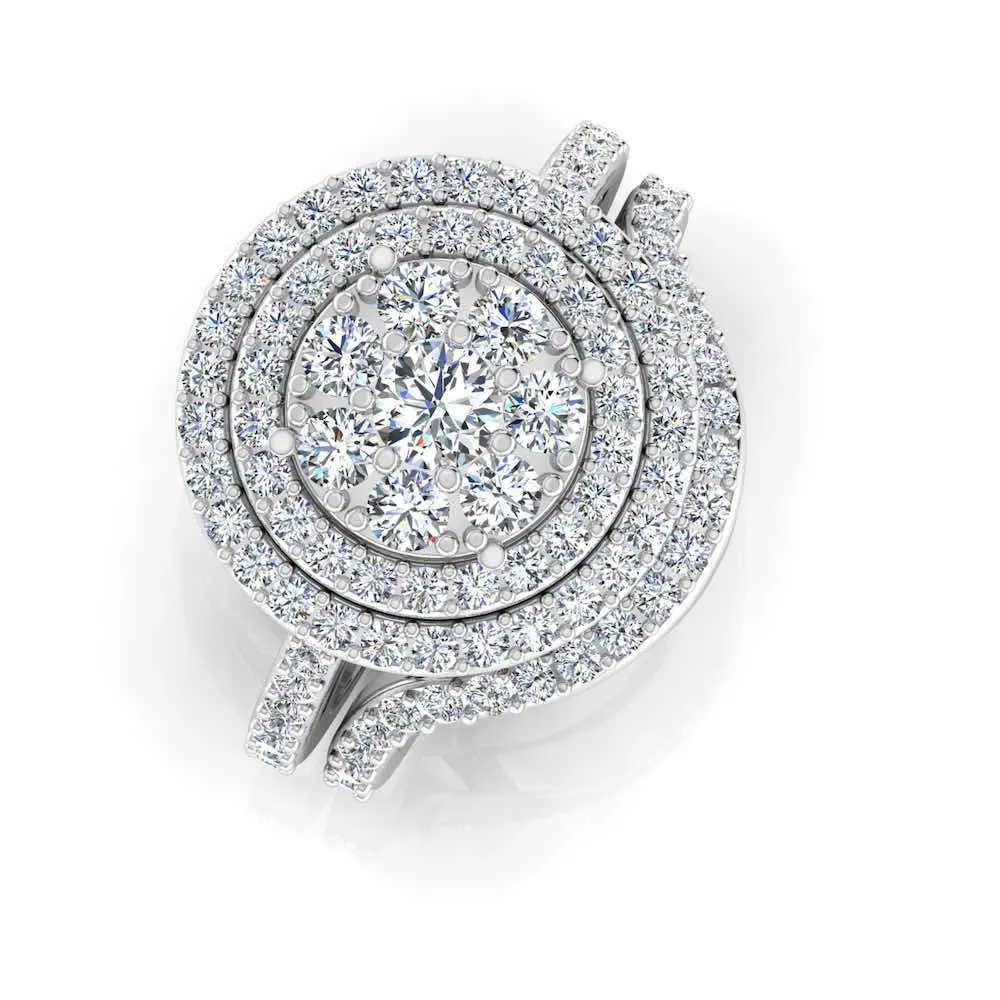 Dual Split Shank Moissanite Dome Engagement Ring