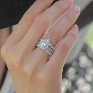 Dynamic Duo-Trio Series 1 Carat Halo Ring Set