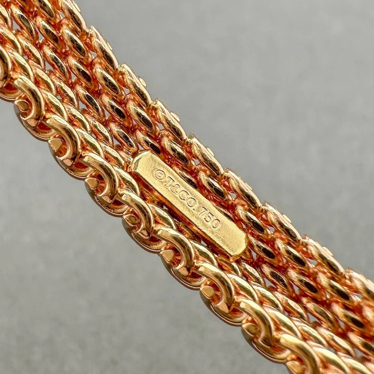Estate Tiffany & Co. 18K R Gold Somerset Bangle Bracelet