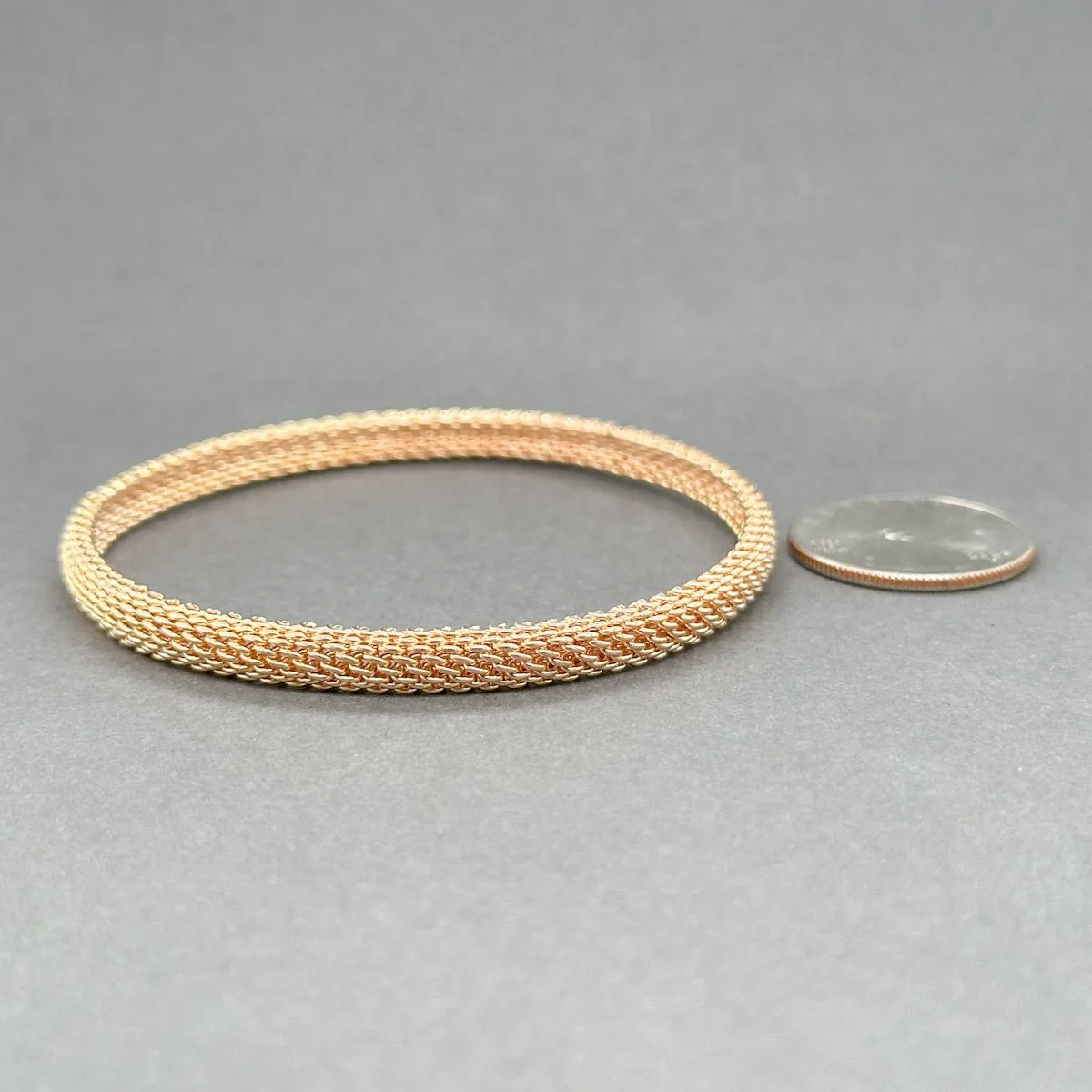 Estate Tiffany & Co. 18K R Gold Somerset Bangle Bracelet