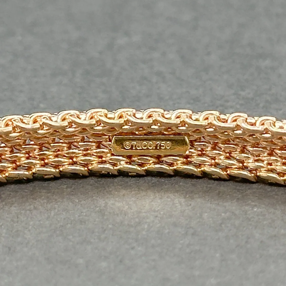 Estate Tiffany & Co. 18K R Gold Somerset Bangle Bracelet