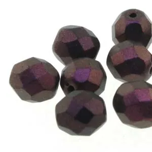 Fire Polished 8mm Purple Bronze 20/Strand