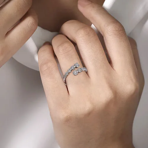 Gabriel & Co | 14K White Gold Diamond Bypass Ring