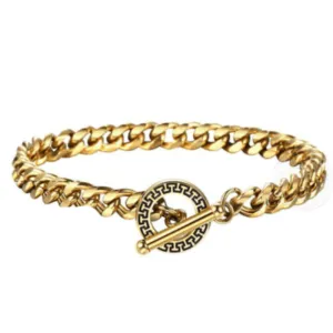 Gold Cuban Link Chain Mens Stainless Steel Bracelets