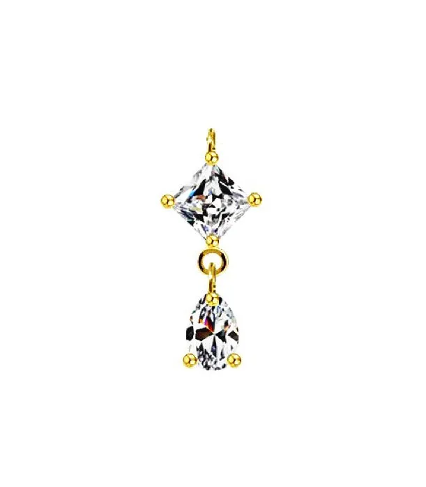 Gold Jewelled Dangle Charm for Hinged Ring - CHARM25A