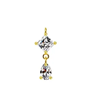 Gold Jewelled Dangle Charm for Hinged Ring - CHARM25A