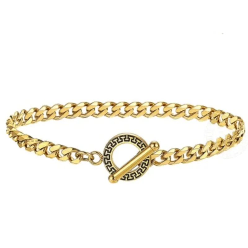 Gold Link Chain Bracelet Mens Stainless Steel Bracelets