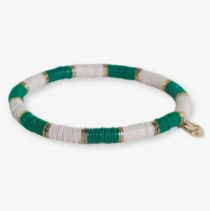 Grace Two-Colorblock Stretch Bracelet, Green/Ivory | Ink   Alloy