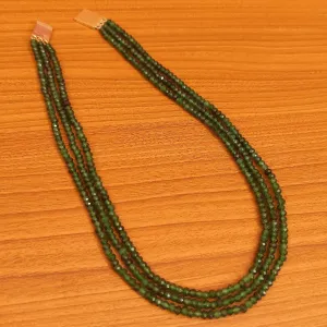 GREEN ONYX 3 LINE MULTILAYERED NECKLACE