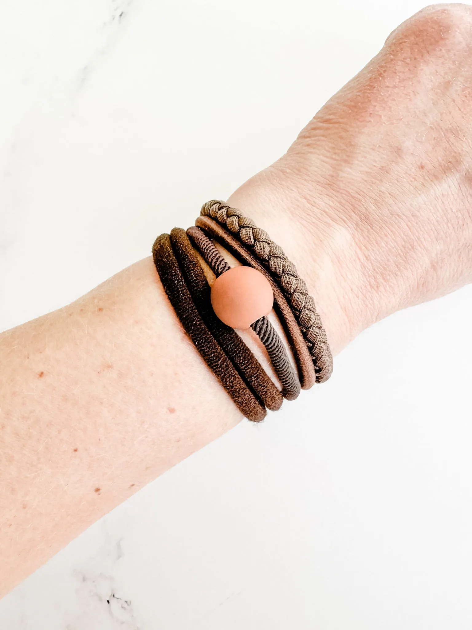 **Hair Tie Bracelet Sets - Ball Accent